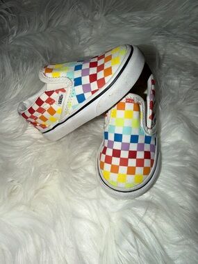 Vans Kids Slip-On Checkerboard Sneakers in Multicolor